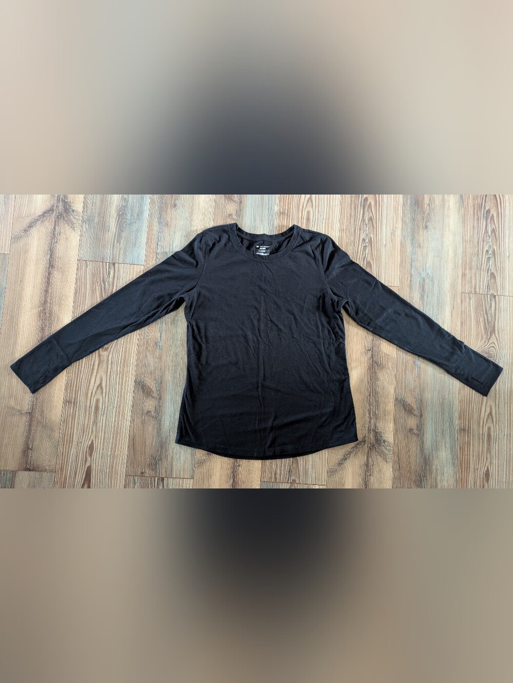 Tek Gear DryTek Black Long Sleeve Casual Activewear T-Shirt Large